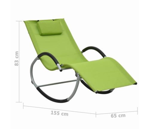 vidaXL Tumbona con almohada textileno verde