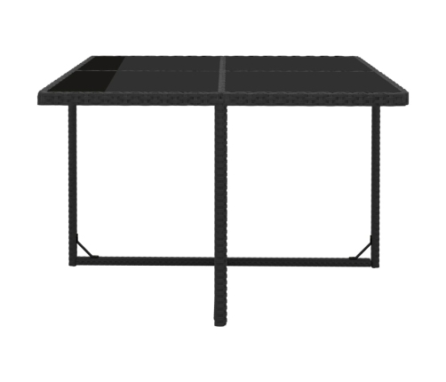 Set comedor de jardín 9 piezas y cojines ratán sintético negro