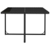 Set comedor de jardín 9 piezas y cojines ratán sintético negro
