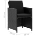 Set comedor de jardín 9 piezas y cojines ratán sintético negro