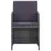 Set comedor de jardín 9 piezas y cojines ratán sintético gris