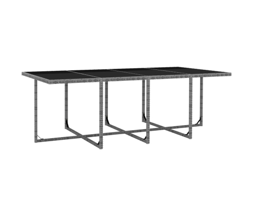 Set comedor de jardín 13 piezas y cojines ratán sintético gris