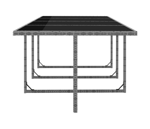 Set comedor de jardín 13 piezas y cojines ratán sintético gris