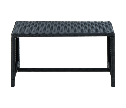 Mesa de centro de ratán sintético negro 70x40x38 cm