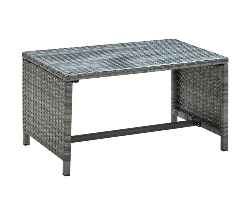 Mesa de centro de ratán sintético gris antracita 70x40x38 cm