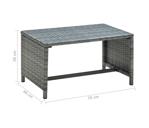 Mesa de centro de ratán sintético gris antracita 70x40x38 cm