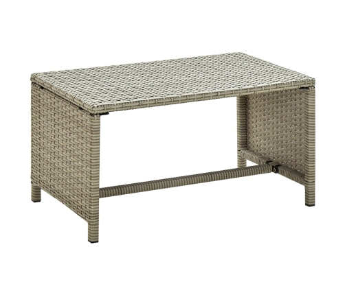 Mesa de centro de ratán sintético beige 70x40x38 cm