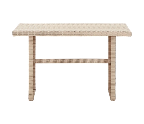 vidaXL Mesa de jardín de ratán sintético beige 110x60x67 cm