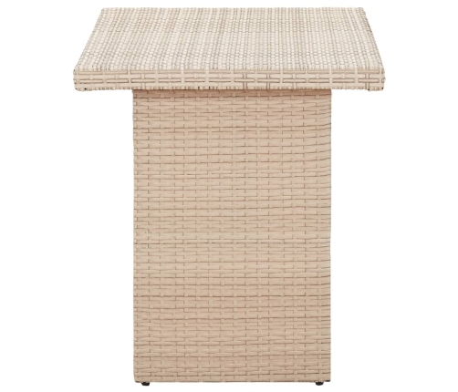 vidaXL Mesa de jardín de ratán sintético beige 110x60x67 cm