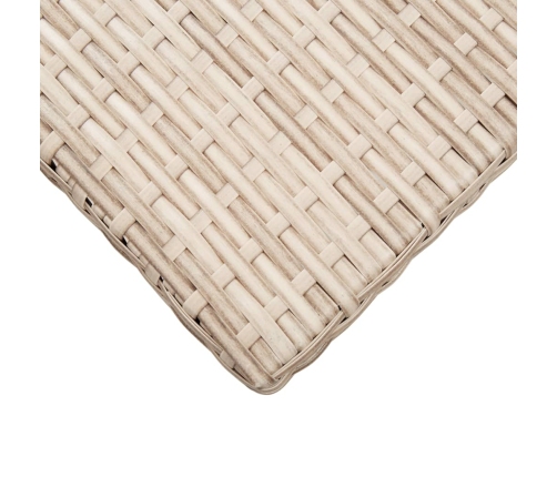 vidaXL Mesa de jardín de ratán sintético beige 110x60x67 cm