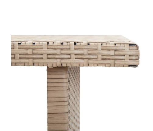 vidaXL Mesa de jardín de ratán sintético beige 110x60x67 cm