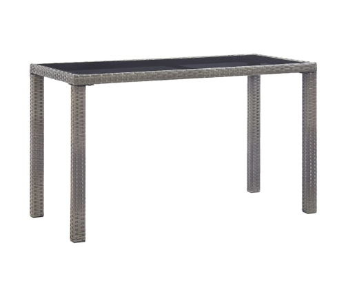 Mesa de jardín de ratán sintético gris antracita 123x60x74 cm