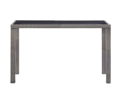 Mesa de jardín de ratán sintético gris antracita 123x60x74 cm