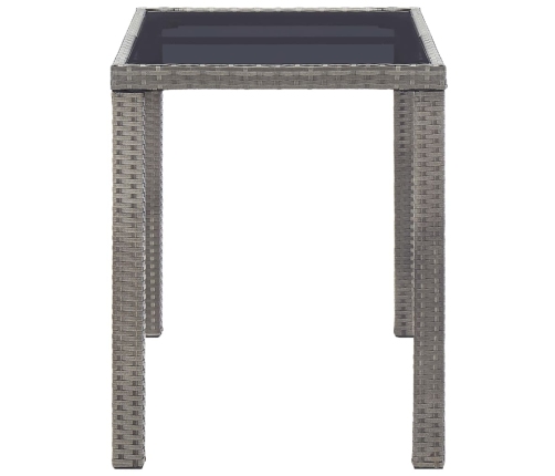 Mesa de jardín de ratán sintético gris antracita 123x60x74 cm