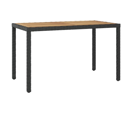 Mesa de jardín madera maciza acacia negro y marrón 123x60x74 cm