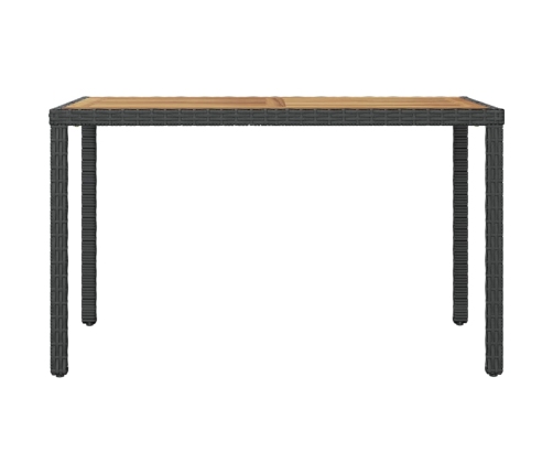 Mesa de jardín madera maciza acacia negro y marrón 123x60x74 cm