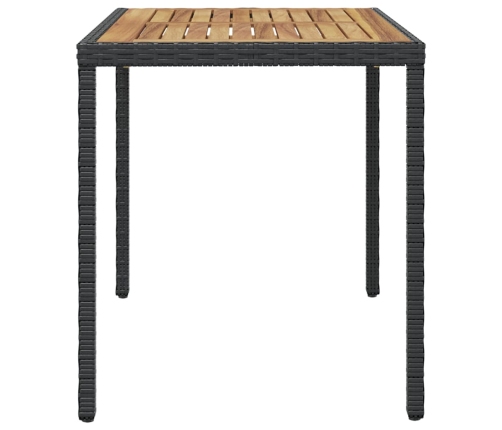 Mesa de jardín madera maciza acacia negro y marrón 123x60x74 cm