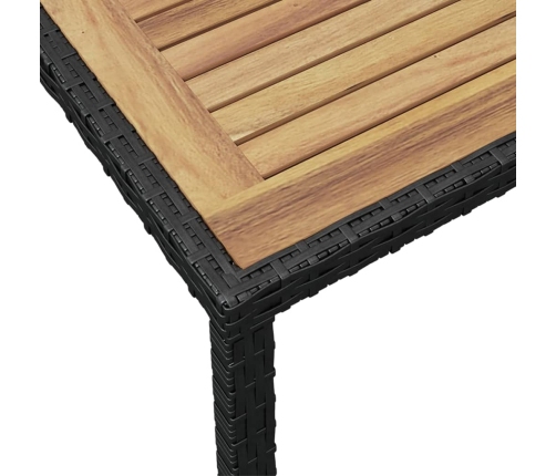 Mesa de jardín madera maciza acacia negro y marrón 123x60x74 cm