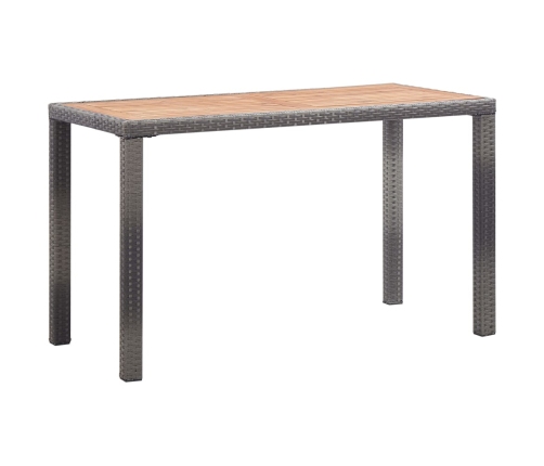 Mesa de jardín madera maciza acacia gris y marrón 123x60x74 cm