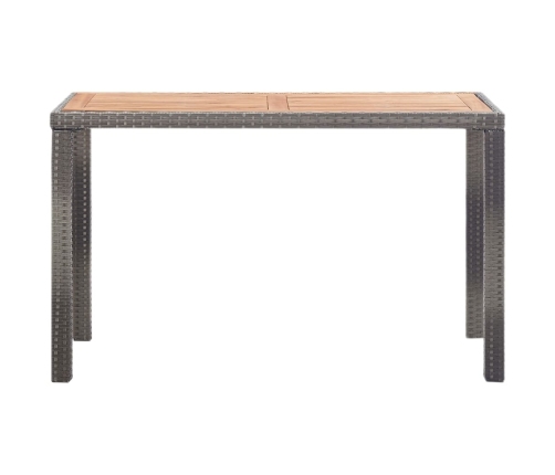 Mesa de jardín madera maciza acacia gris y marrón 123x60x74 cm