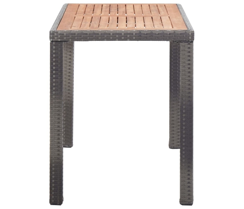 Mesa de jardín madera maciza acacia gris y marrón 123x60x74 cm