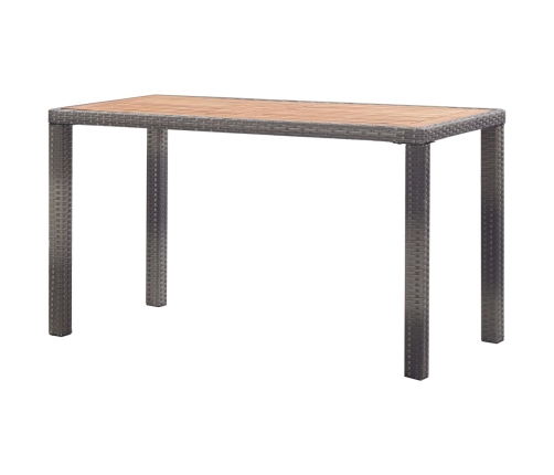 Mesa de jardín madera maciza acacia gris y marrón 123x60x74 cm