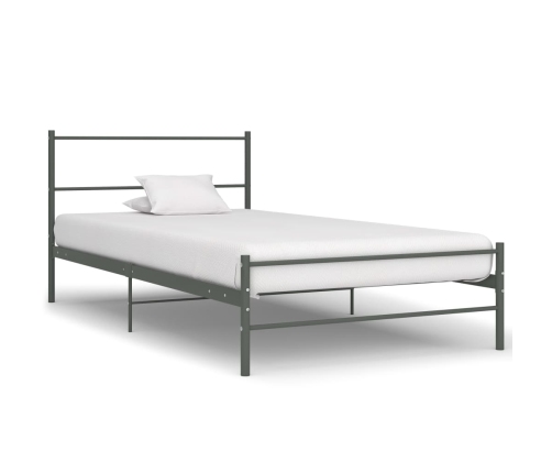 Estructura de cama sin colchón metal gris 100x200 cm