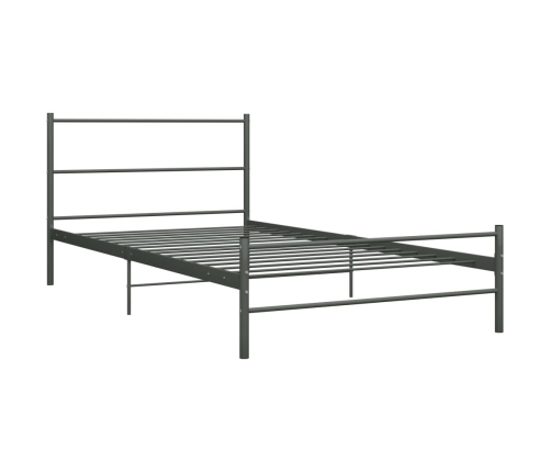 Estructura de cama sin colchón metal gris 100x200 cm