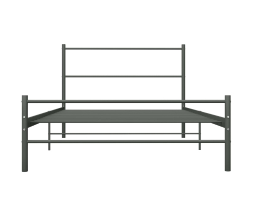 Estructura de cama sin colchón metal gris 100x200 cm