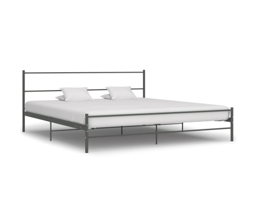 Estructura de cama sin colchón metal gris 200x200 cm