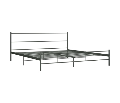 Estructura de cama sin colchón metal gris 200x200 cm