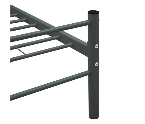 Estructura de cama sin colchón metal gris 200x200 cm