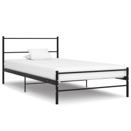 Estructura de cama sin colchón metal negro 100x200 cm