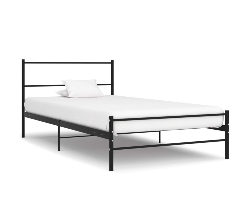 Estructura de cama de metal negro 100x200 cm