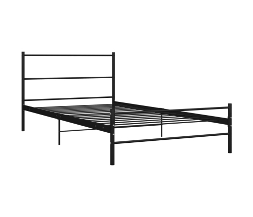 Estructura de cama sin colchón metal negro 100x200 cm