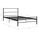 Estructura de cama sin colchón metal negro 100x200 cm