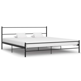 Estructura de cama sin colchón metal negro 200x200 cm