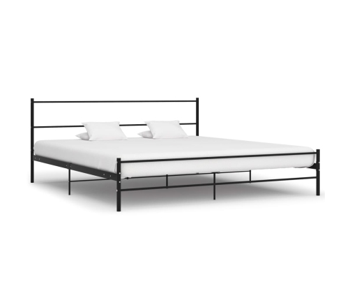 Estructura de cama sin colchón metal negro 200x200 cm