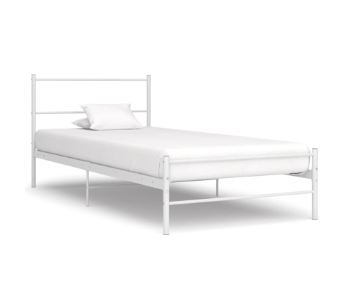 Estructura de cama de metal blanca 90x200 cm