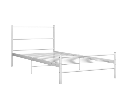 Estructura de cama de metal blanca 90x200 cm