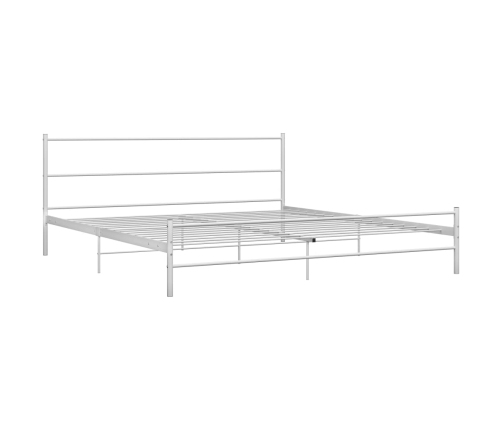 Estructura cama sin colchón con cabecero metal blanco 160x200cm