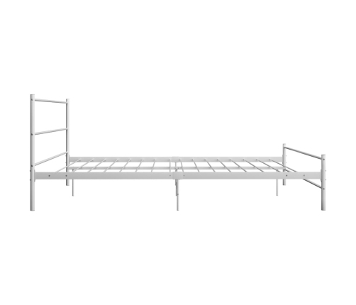 Estructura cama sin colchón con cabecero metal blanco 160x200cm