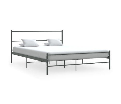 Estructura de cama sin colchón metal gris 140x200 cm