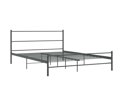 Estructura de cama sin colchón metal gris 140x200 cm