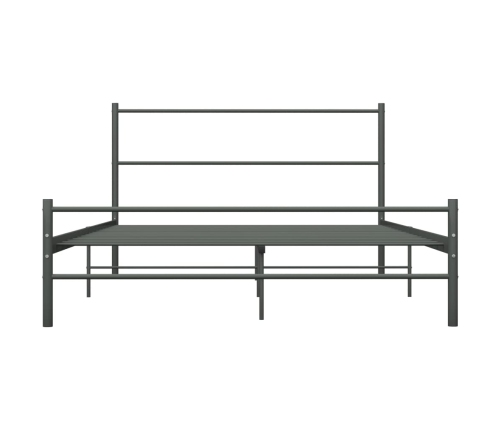 Estructura cama con cabecero sin colchón metal gris 160x200 cm