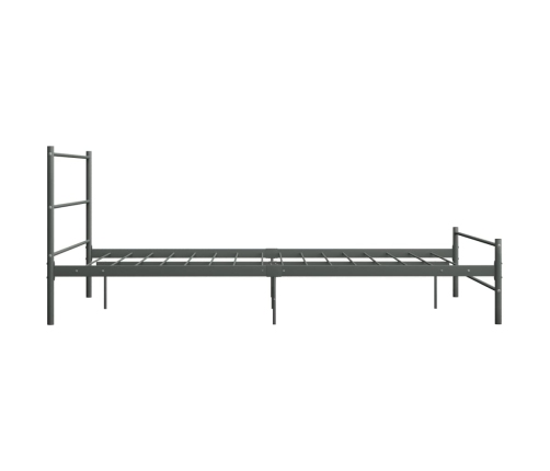 Estructura cama con cabecero sin colchón metal gris 160x200 cm