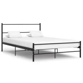 Estructura cama con cabecero sin colchón metal negro 140x200 cm