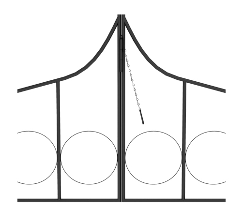 Arco de jardín con puerta hierro negro 138x40x238 cm