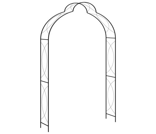 Arco de jardín hierro negro 150x34x240 cm