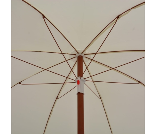 Sombrilla con palo de acero blanco arena 180 cm
